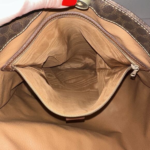 Authentic Celine Macadam Monogram Canvas Tote Bag with Leather Straps shoulder - Picture 16 of 16